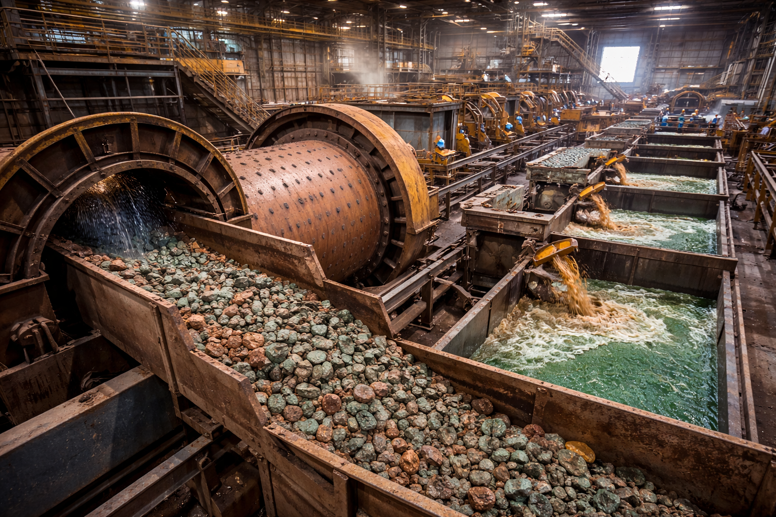 copper ore processing in action