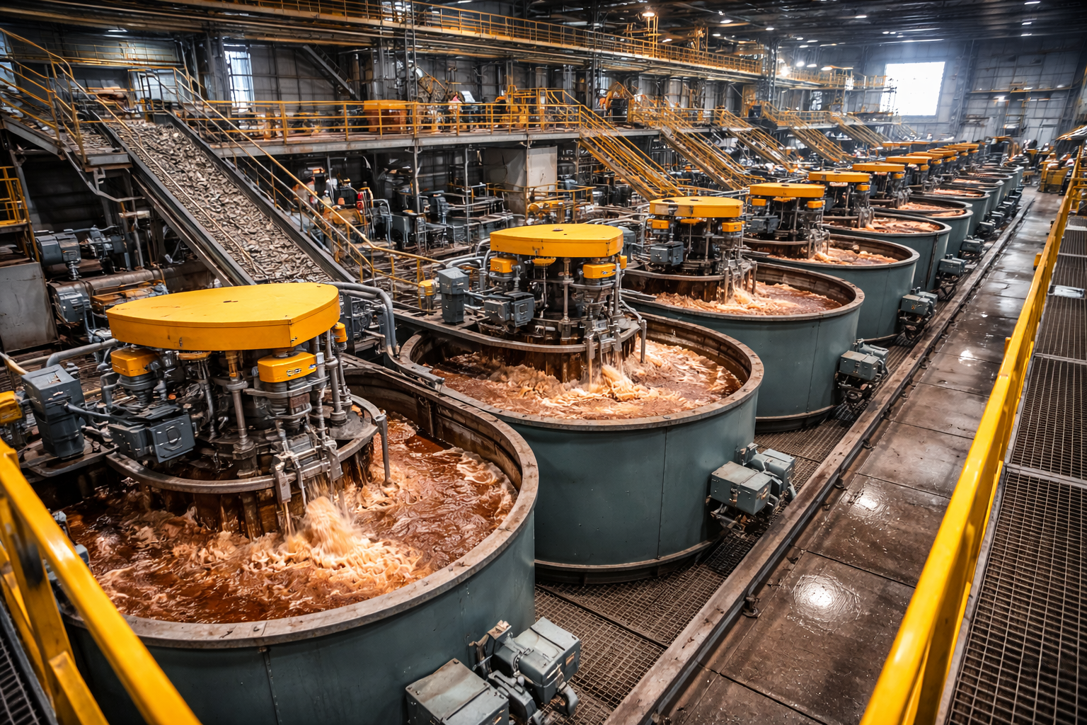 modern flotation plant with vibrant machinery